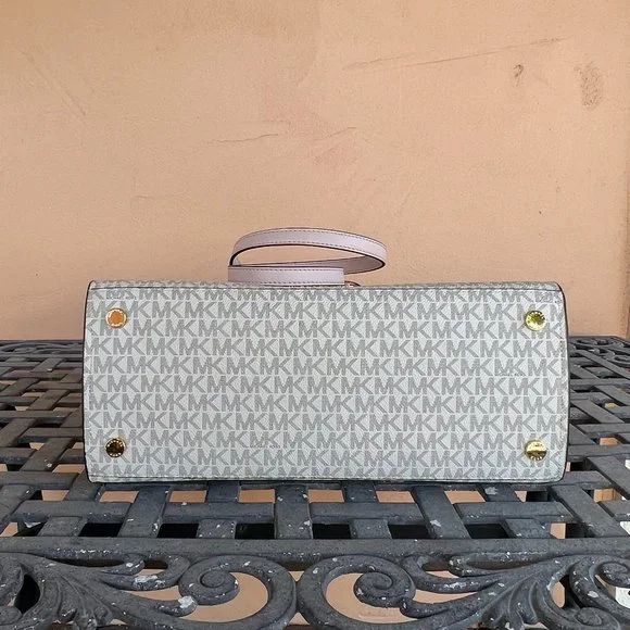 Michael Kors Hamilton Medium Satchel Shoulder Bag MK Vanilla Pink - Picture 4 of 10